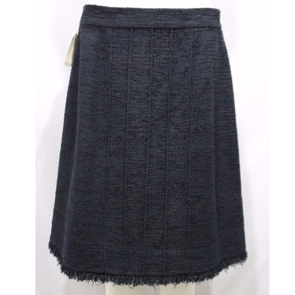 NWT Chanel Women A Line Skirt Cotton Nylon Black